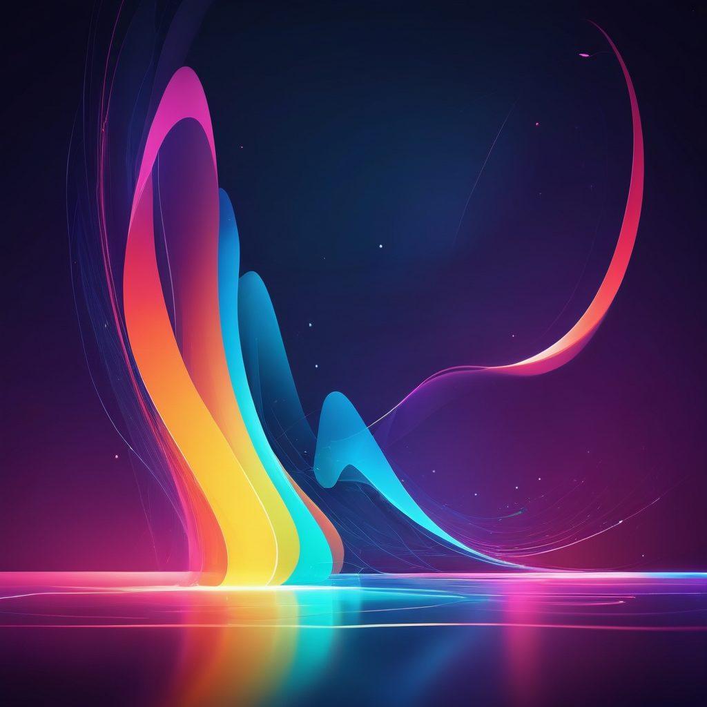 A sensual and inviting scene showcasing an abstract video player interface with soft, flowing lines and vivid colors. The background features playful shapes and warm lighting, symbolizing freedom and intimacy. Include silhouettes of figures engaging in joyful connection, adding a touch of allure. The overall atmosphere should radiate satisfaction and exploration. vibrant colors. smooth gradient. modern digital art.
